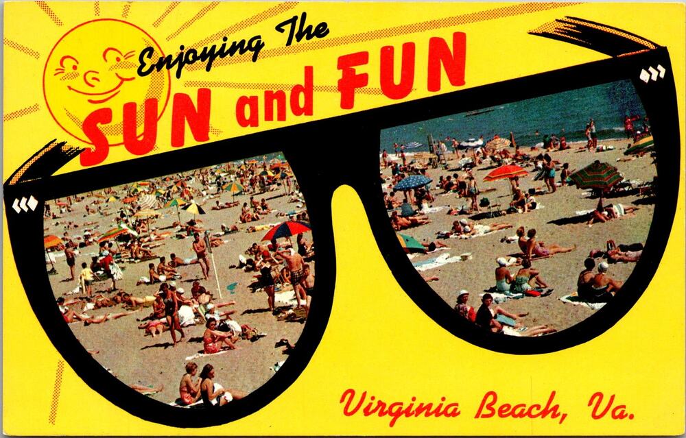 Enjoying The Sun & Fun in Virginia Beach VA Vintage Postcard SP6-9